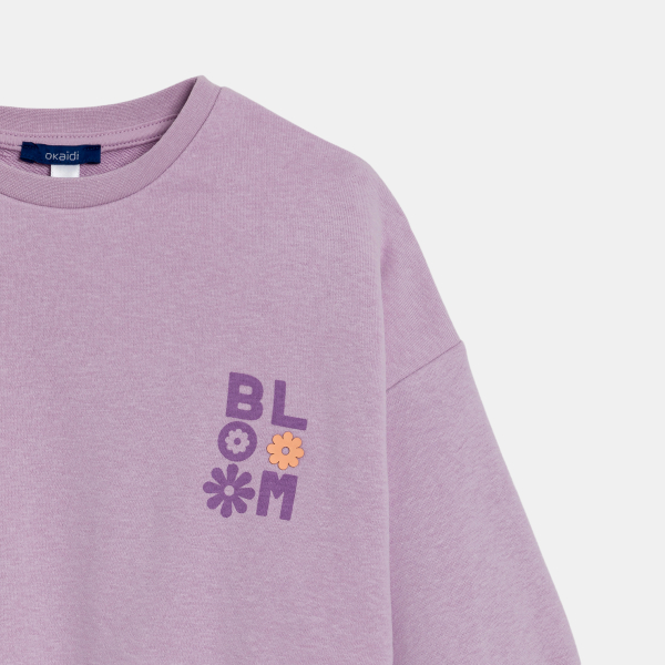 سويت شيرت من الصوف الناعم، باللون البنفسجي للفتيات